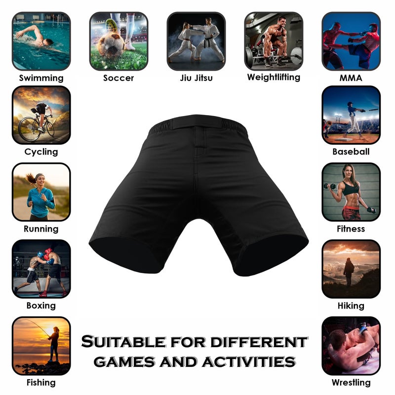 ROAR Kids Mixed Martial Arts MMA Short BJJ Training Muay Thai Workout (Black, Y-Small) - Image 5